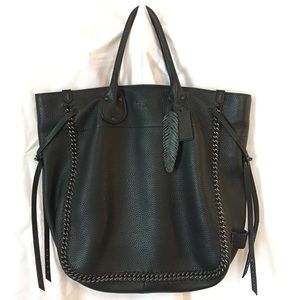 Large Black Leather Coach Satchel